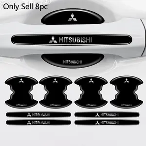 8pc Car Stlying Door Handle Bowl Anti-scratch Protective Stickers For Mitsubishi ASX Galant Mirage L200 EVO Triton Pajero Outlander Accessories