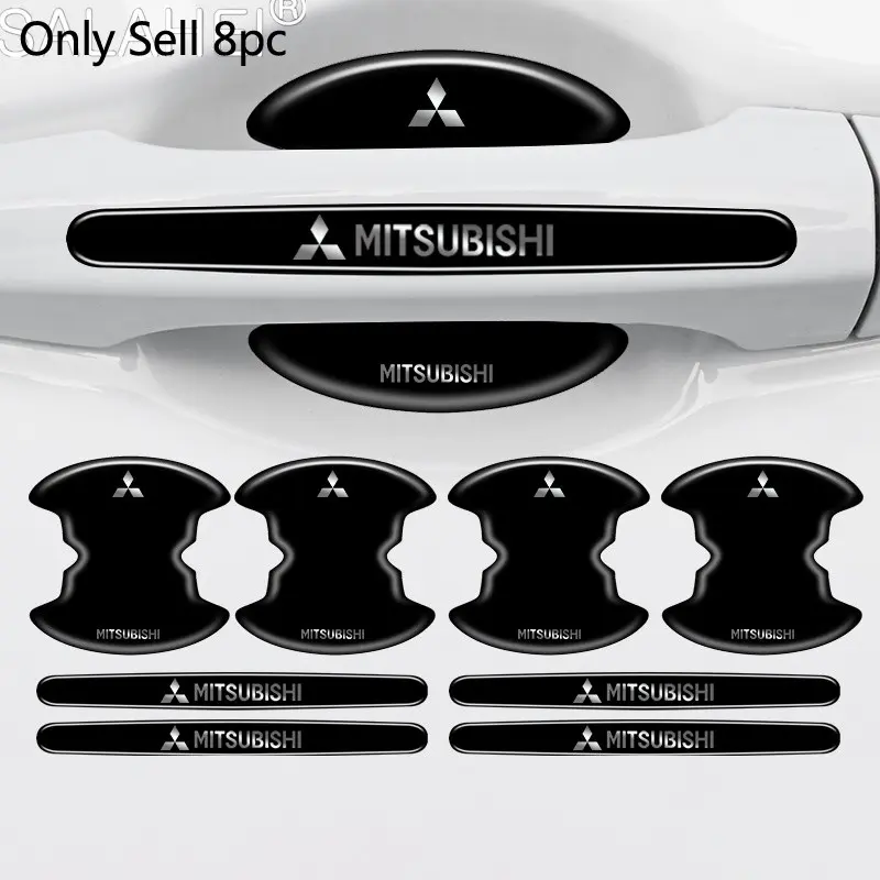 8pc Car Stlying Door Handle Bowl Anti-scratch Protective Stickers Automotive Vehicle Accessory For Cars For Mitsubishi ASX Galant Mirage L200 EVO Triton Pajero Outlander Accessories
