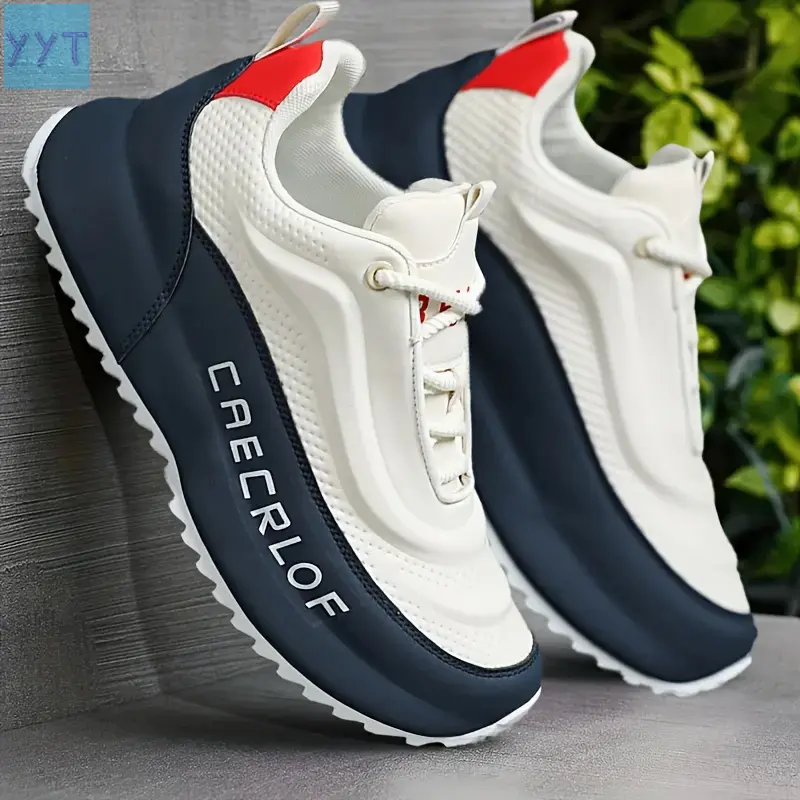 YYT1 [Colour Block Sneakers] Comfy Colour Block Sneakers - Men's Non Lace Up Casual Shoes Outdoor Activities