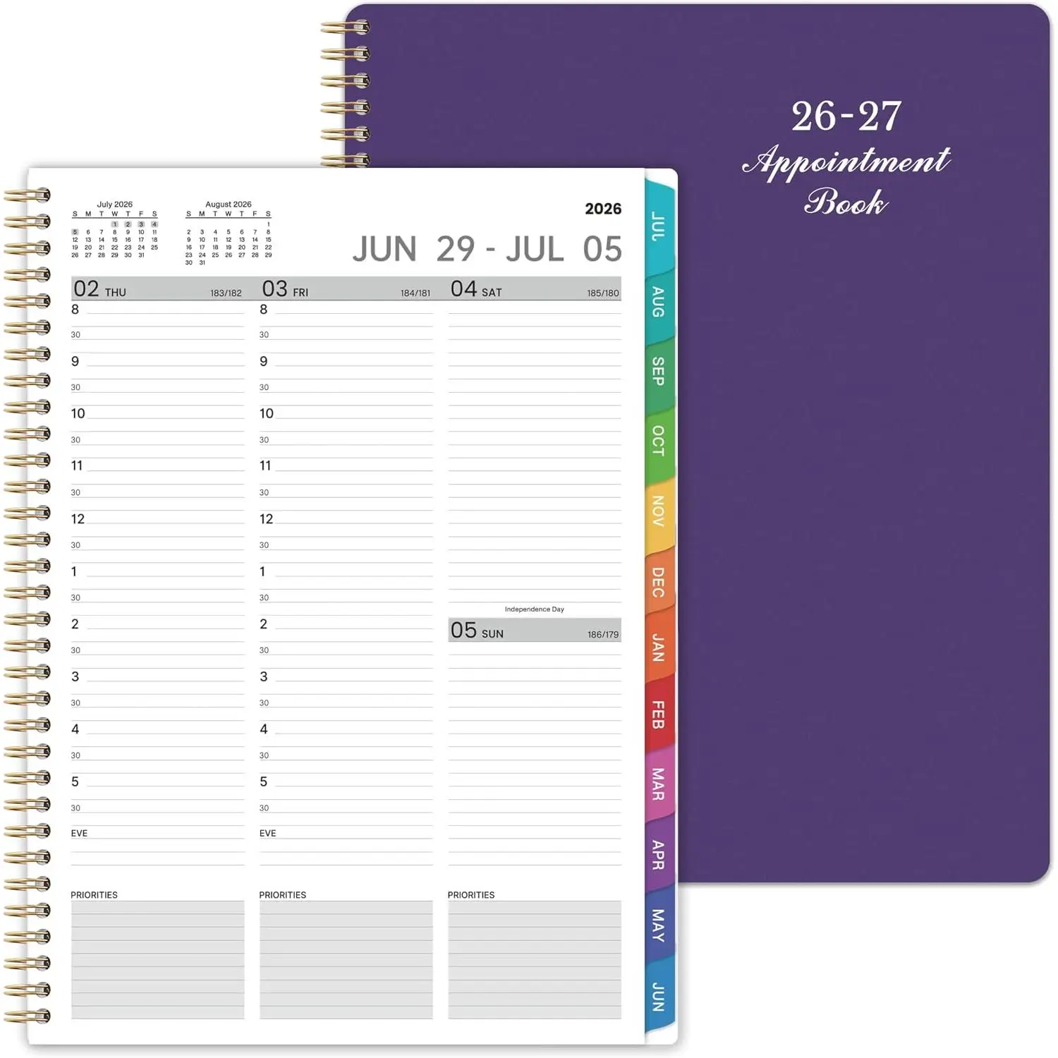 2026-2027 Weekly Appointment Book/Planner - Daily Hourly Planner 2026-2027 | JUL 2026 - JUN 2027, 9" x 11" Appointment Book, Monthly Tabs, Hourly Interval, Thick Paper | JUL 2026 - JUN 2027, 9" x 11" A