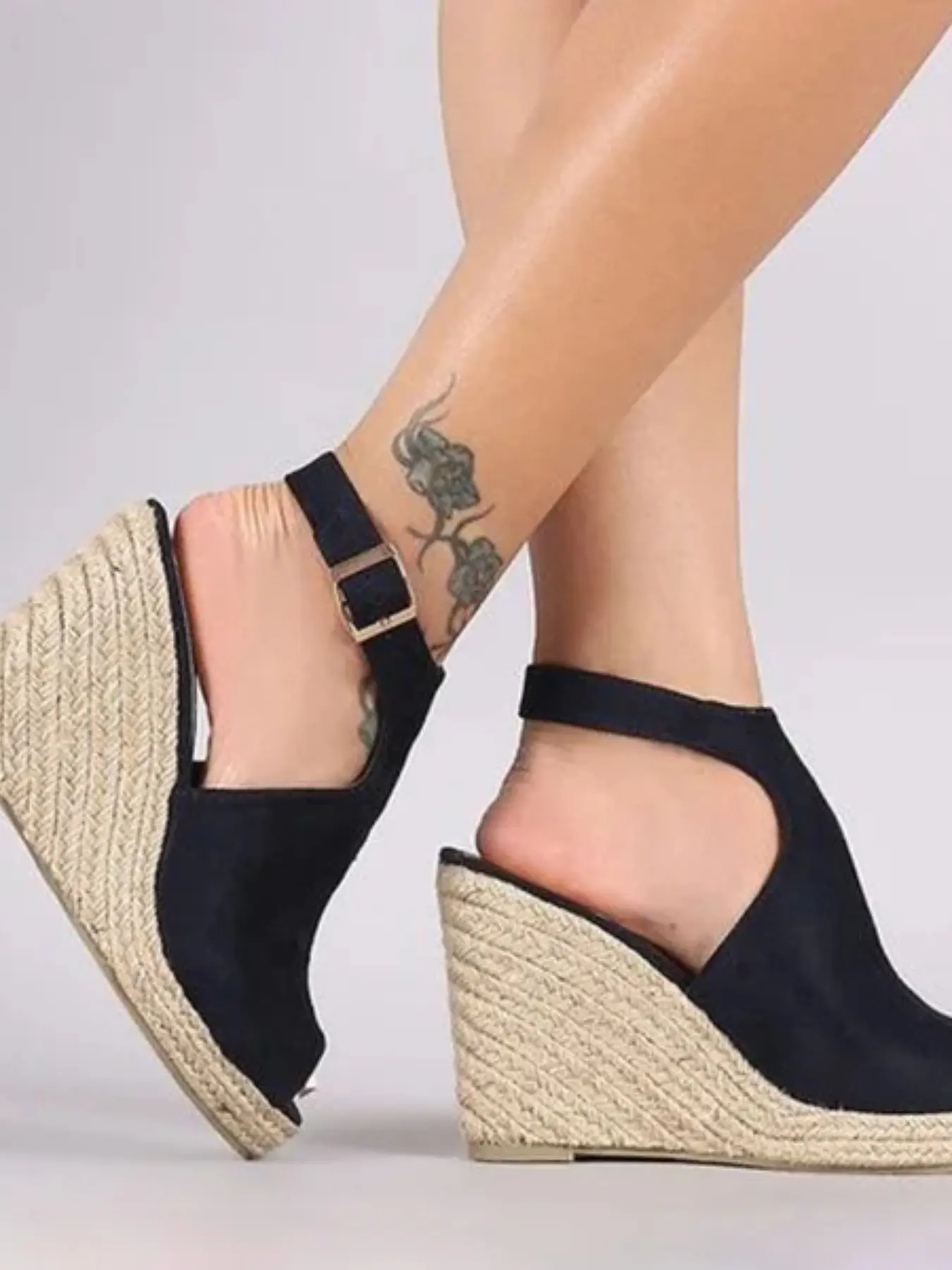 Woven Wedge Waterproof Platform High Heels Sandals, High Wooden Heel, Fashion Ankle Strap Design, Chic Party Shoes, Perfect for Spring Summer Vacation, Retro Beach Nightclub Shoes