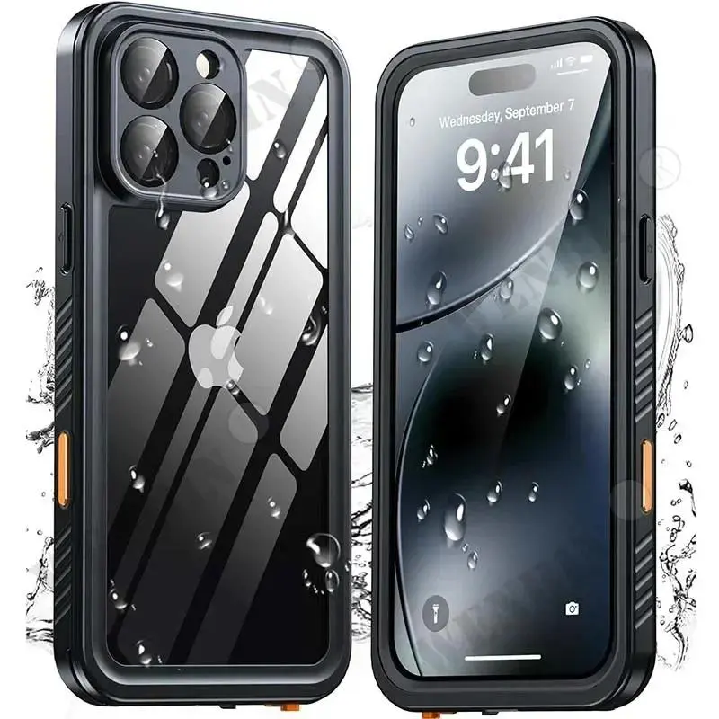 IP68 Waterproof Case For iPhone 16 15 14 13 12 Pro Max Full Body Protective Cover Swim Underwater Diving Magsafe Magnetic Fundas