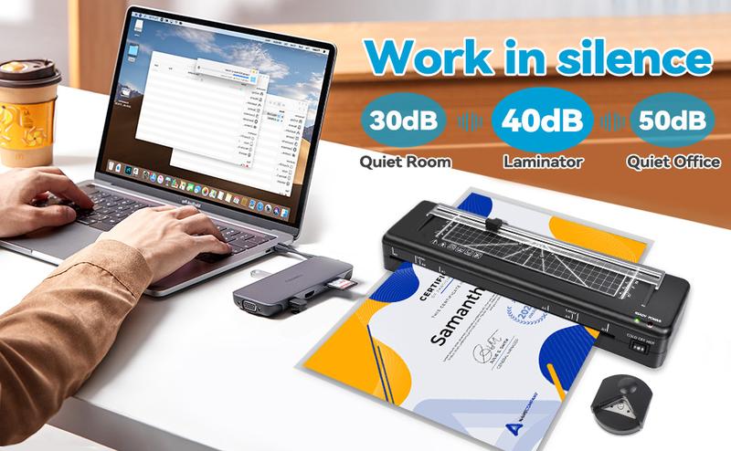 A3 Laminator with 20 Sheets 7-in-1 Design Fast Warm-up Never Jam Tech 13-Inch Cold & Thermal Lamination for Photos Docs Cards Ideal for Home Office School Laminating Kit Free Rounded Corner Film Set & Corner Rounder