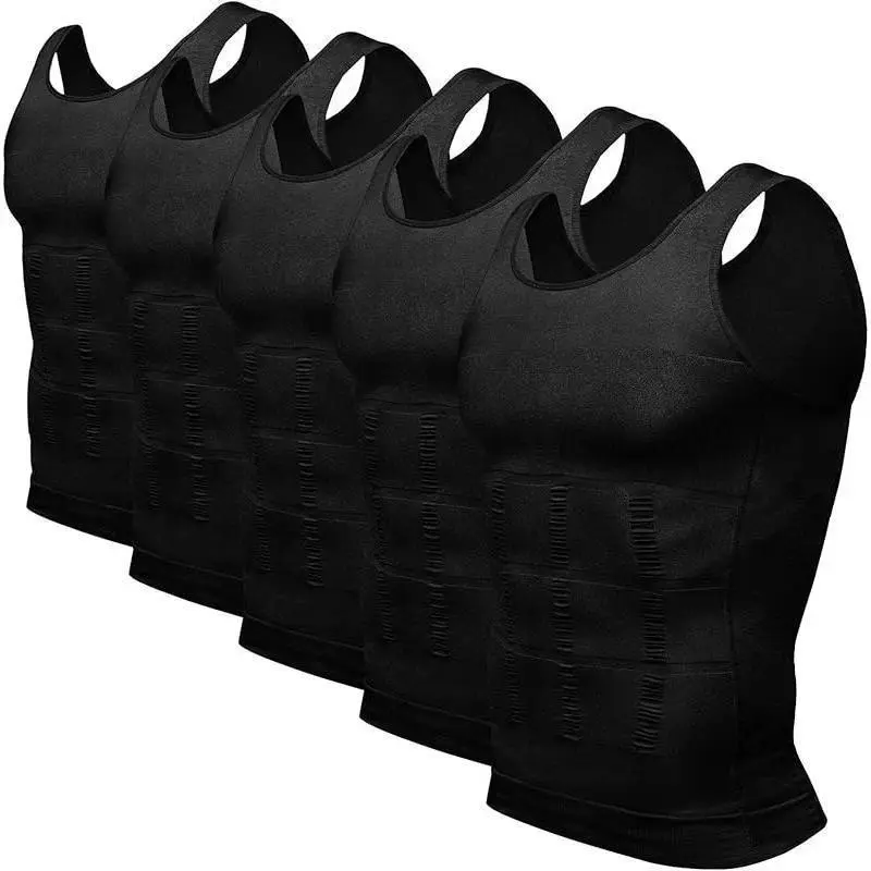 Men's 5 Pack Body Shaper Slimming Compression Vest Thermal Tank Top for Sports, Outdoor, Travel & Camping Shapewear
