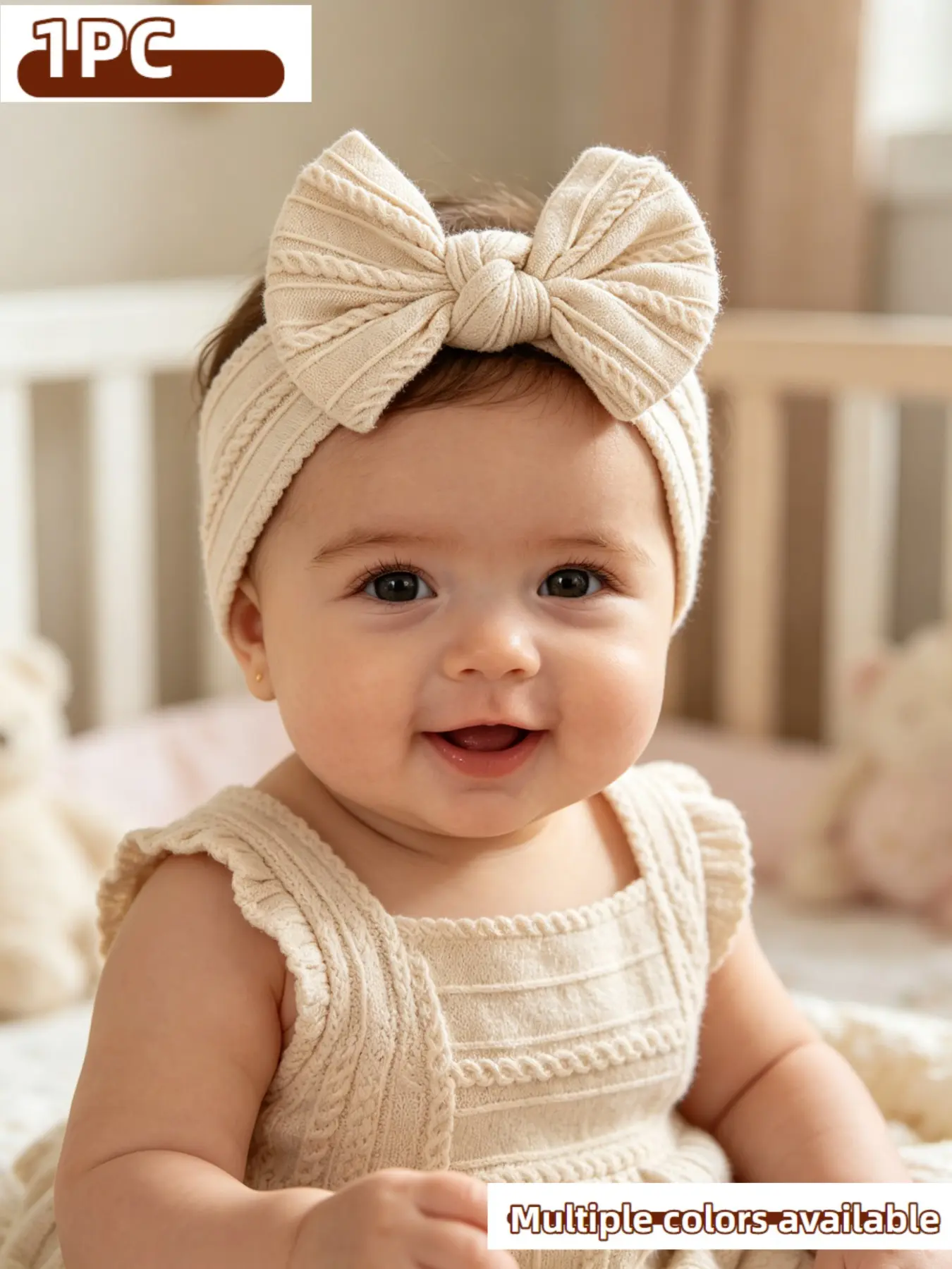 Baby Bow Headband Nylon Soft Elastic Hair Band for Newborn Infant Toddler Girls Cute Bowknot Hair Accessories