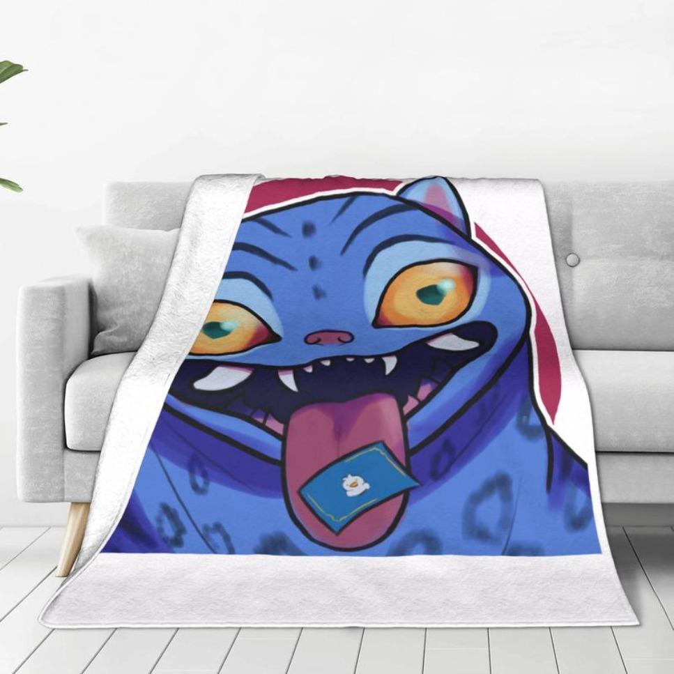 Derpy Tiger Warm Soft Blanket Kpop Demon Hunters Students Plush Throw Blanket Print Couch Chair Flannel Bedspread Sofa Bed Cover  Halloween gift DreamyDwell Textiles
