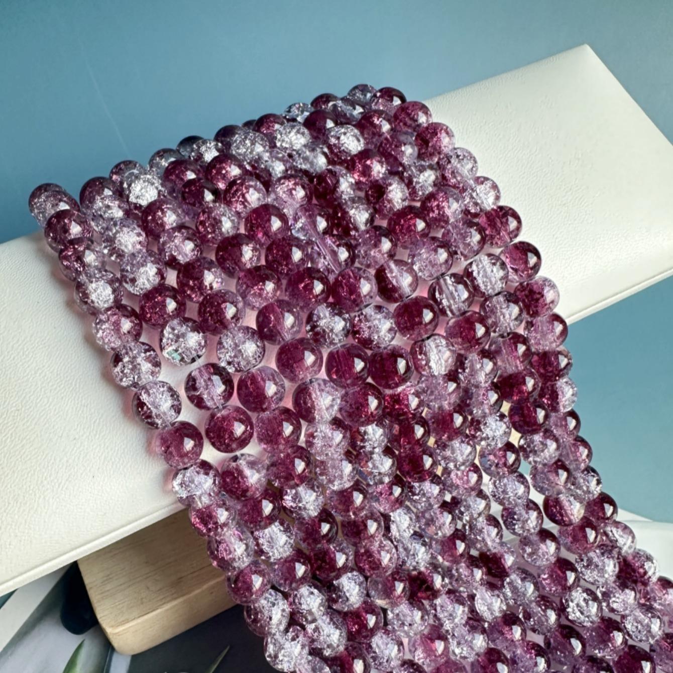 8mm Glass Bead (100pcs/set), Premium Glass Beads, Colorful Faux Crystal Bead, DIY Jewelry Making Supplies For Necklace Bracelet Earrings & Phone Bag Pendant, Diy Beading Accessories