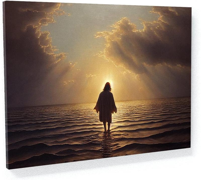 1 Count Sense Canvas Jesus 1 Canvas Art - Home Decor Wall Art Print Poster Painting Large 16x12inch Frameless