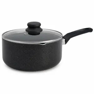 8-Inch Nonstick Sauce Pot with Tempered Glass Lid, Small Induction Saucepan for Soups, Pasta, Rice, Grains & Everyday Cooking, Aluminum Stovetop Pot