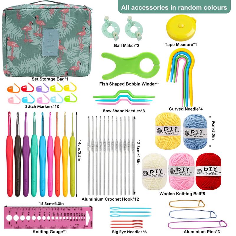Crochet Kit for Beginner, Crochet Starter Kit with Accessories, Crochet Yarn Set, Crochet Hook Set, Crochet Supplies for Beginners