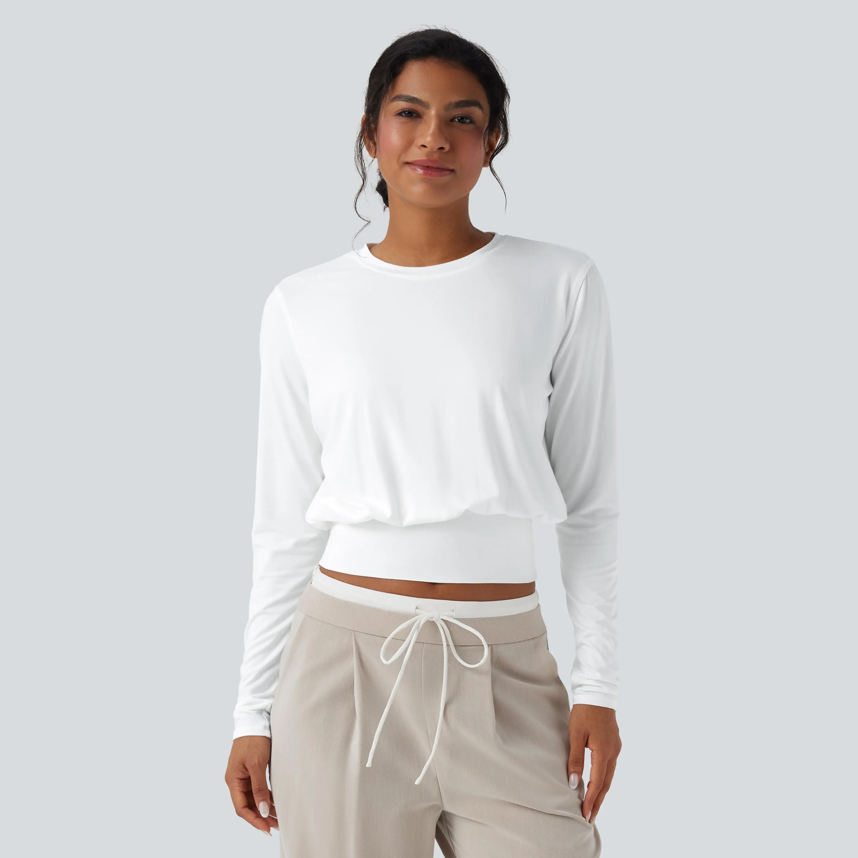 Halara Round Neck Long Sleeve Work Top Halara Round Neck Long Sleeve Work Top