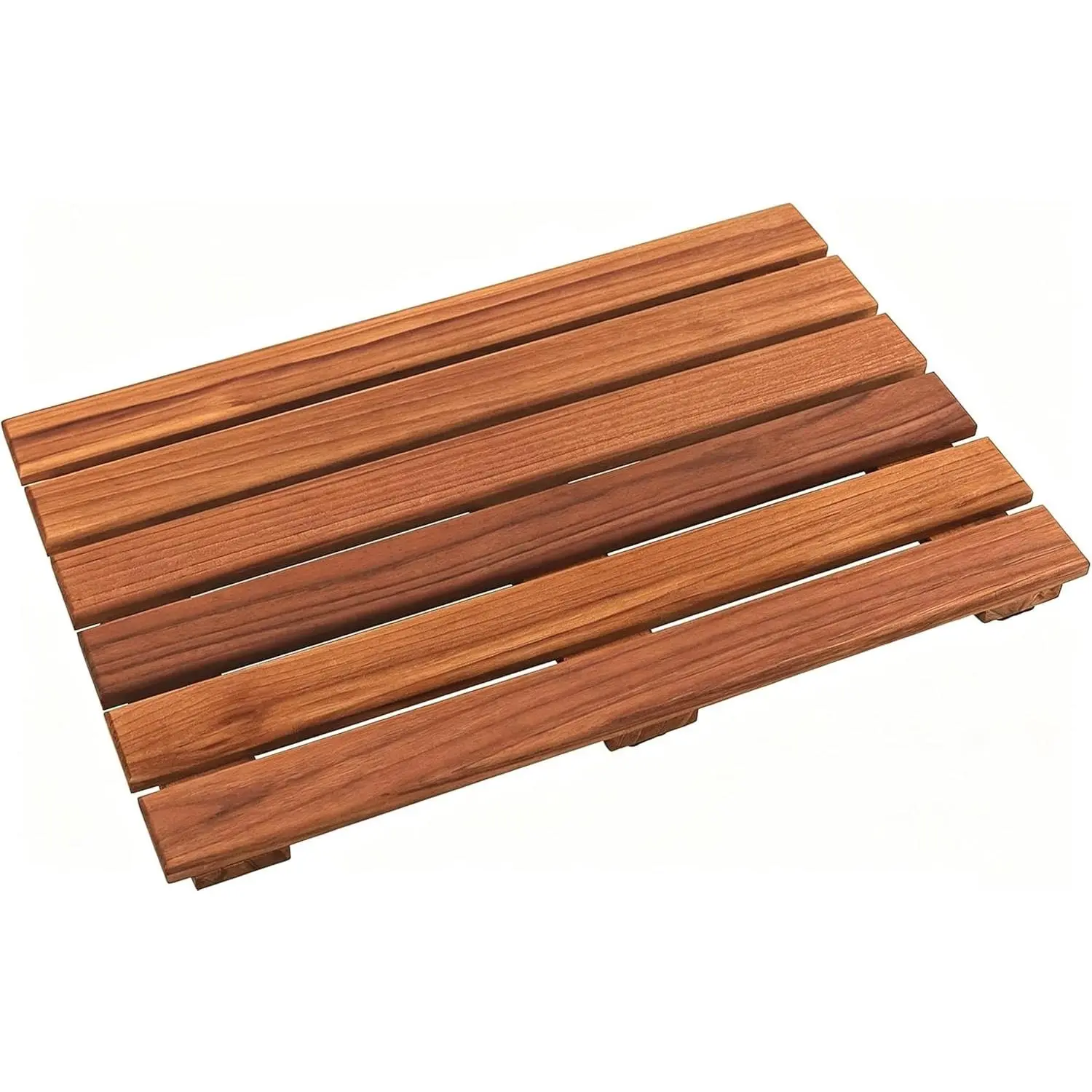 Teak Shower Mat, Non-Slip Bath Mat, Luxury Spa Mat, Wooden Mat for Bathtub, 20 x 13 in