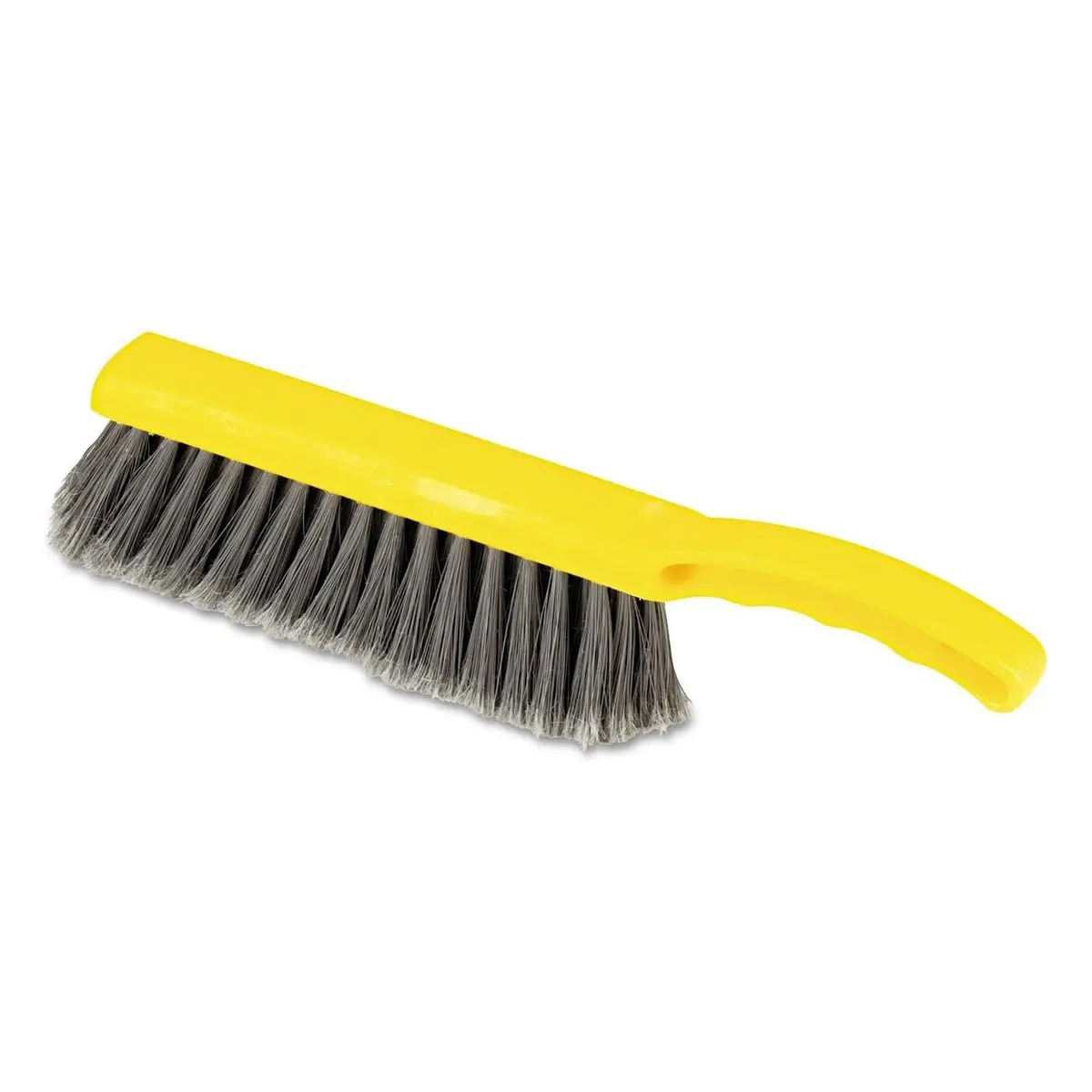 Multipurpose Surface Cleaning Squeegee Brush Tool with Flagged Polypropylene Bristles, 8x12.5 in, Yellow, for Bathroom Floor Tile, Outdoor Smooth Surfaces, Flagged Bristles