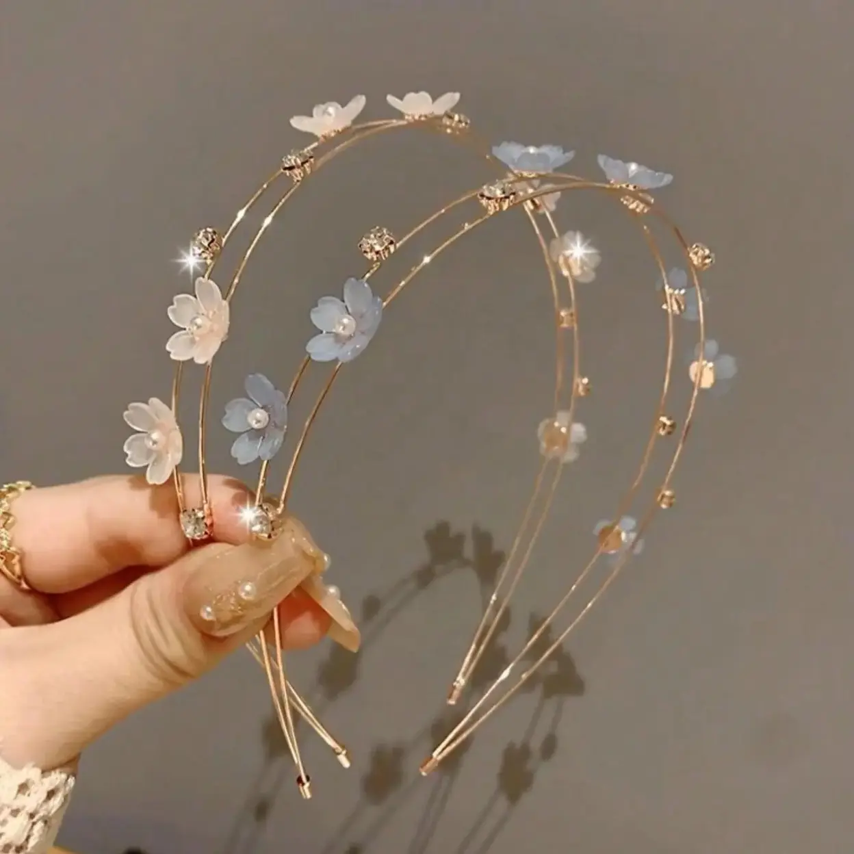 Elegant Jasmine Flower Decor Princess Headband Crown, Delicate Floral Bridal Hair Hoop, Romantic Fashion Hair Accessory For Women & Girls, Perfect For Wedding Ceremony, Banquet And Formal Party Occasion Styling