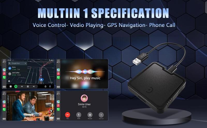 【PASLDA】Wireless CarPlay Adapter Box, 2024 Upgrade Support Netflix/YouTube/TF Card Plug & Play Dongle, Apple Car Play Wireless Adapter Android Auto Wireless Adapter for Cars from 2015 & iPhone iOS10+ TikTokShopBlackFriday Automotive