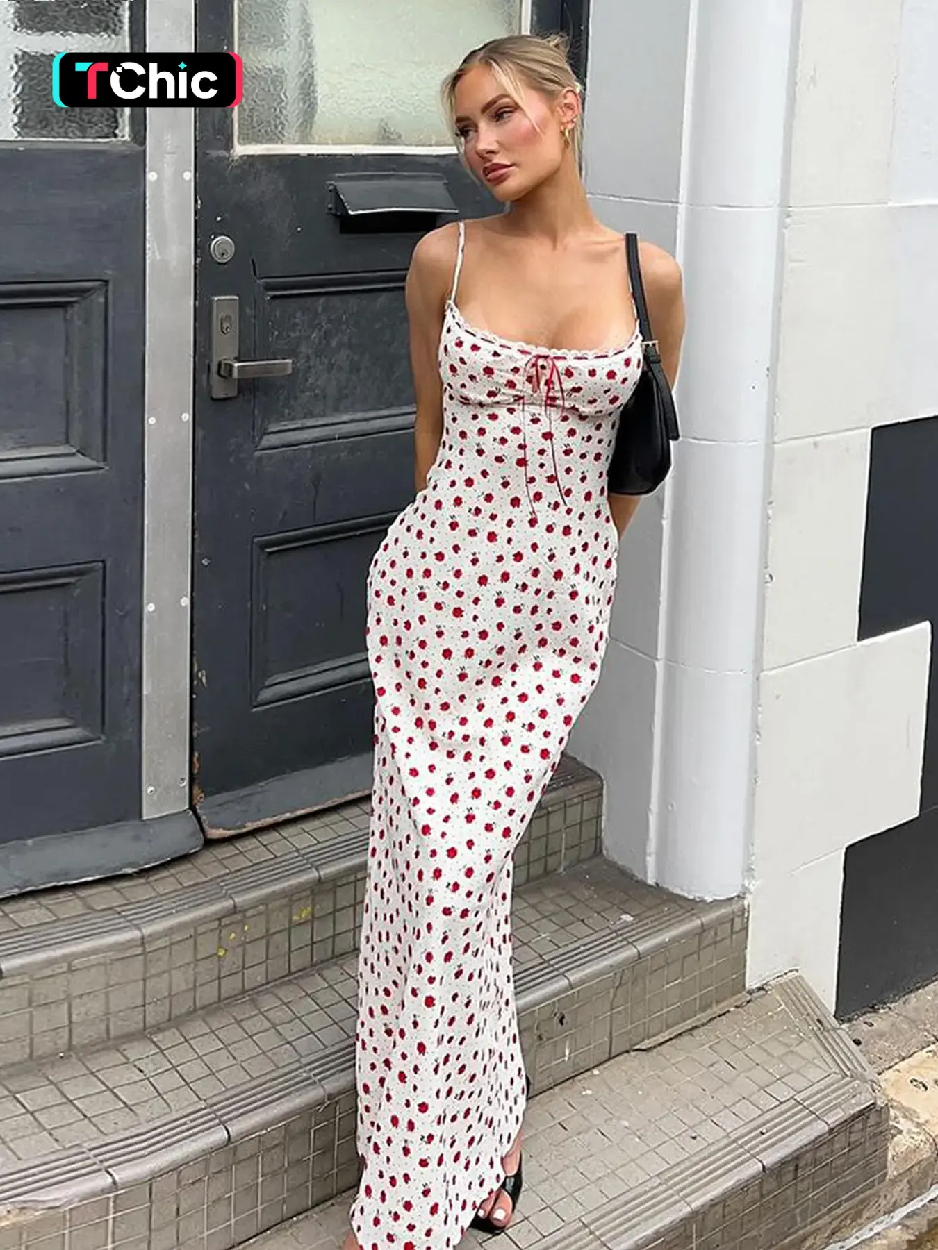 Ditsy Floral Print Bohemian Boho Sleeveless Bodycon Cami Slip Dress Lace Splicing Adjustable Lace Up Backless Tie Dress Summer Beach Vacation Party Club Long Dresses For Women