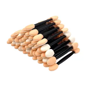 50PCS Disposable Double Sided Eyeshadow Applicator Sticks with Sponge Tips, Suitable for Home and Travel Use
