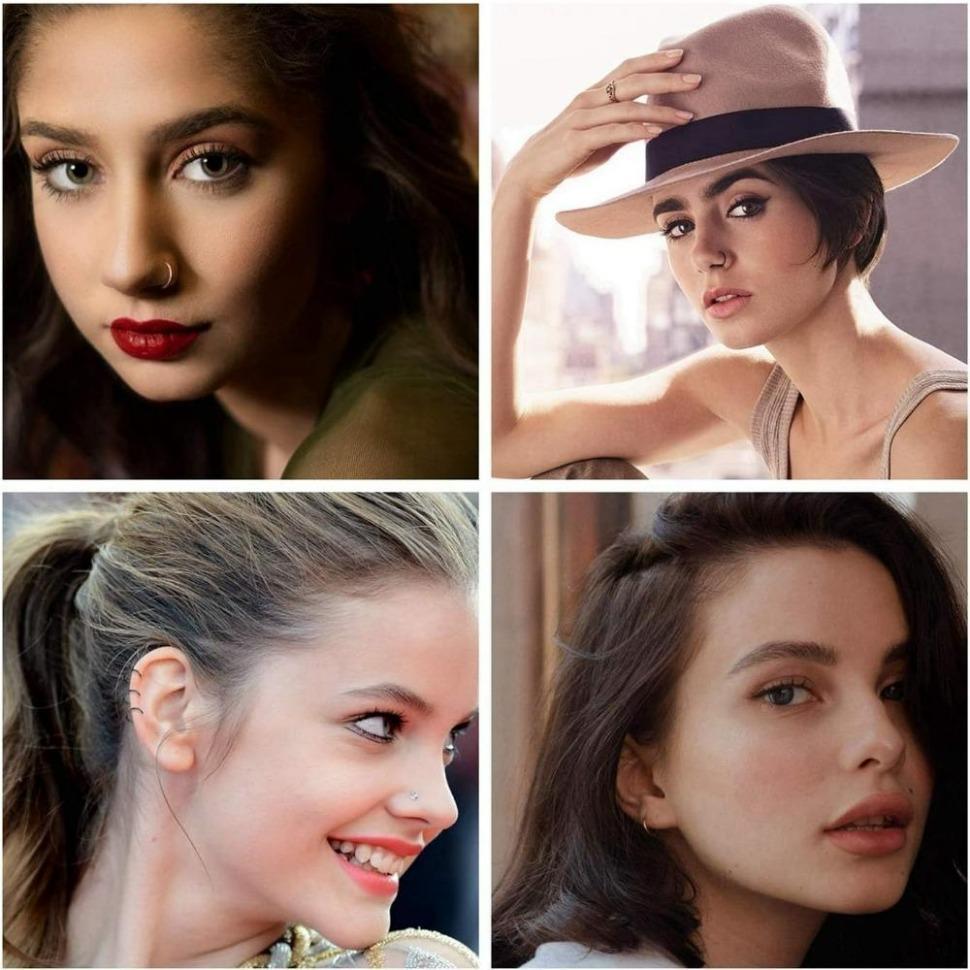 FINREZIO 15PCS 22G 20G 18G Surgical Steel Nose Rings Hoop Studs Cartilage Earrings Body Piercing Jewelry 1.5mm 2mm 2.5mm CZ Daily