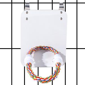 7" Bird Mirror with Rope Perch Bird Toys Swing, Comfy Perch for Greys Amazons Parakeet Cockatiel Conure Lovebirds Finch Canaries