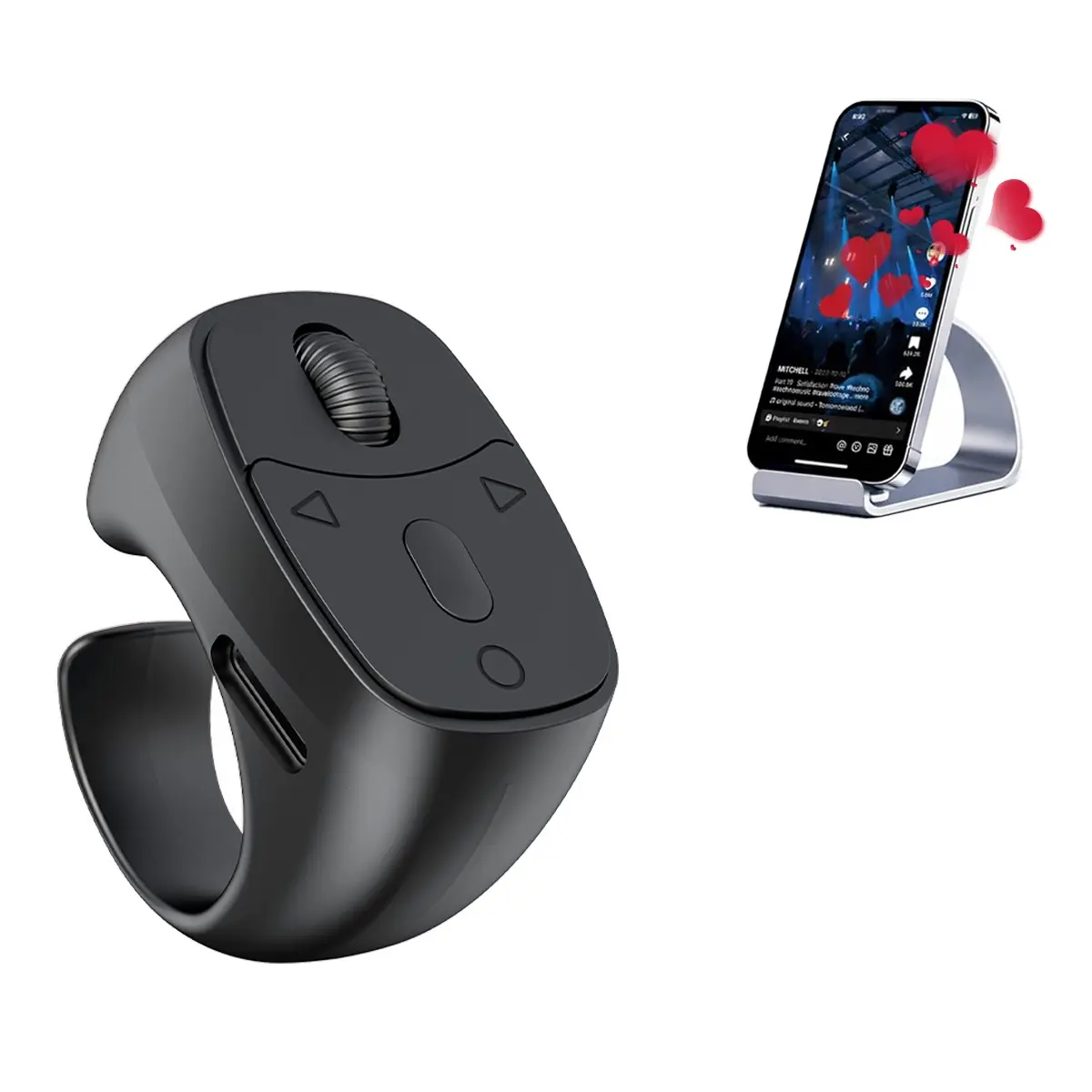 Fingertip Wireless Bluetooth Camera Remote Control, 2026 New Bluetooth Ring Scroller Video Scrolling Ring Remote Control Page Turner Accessories