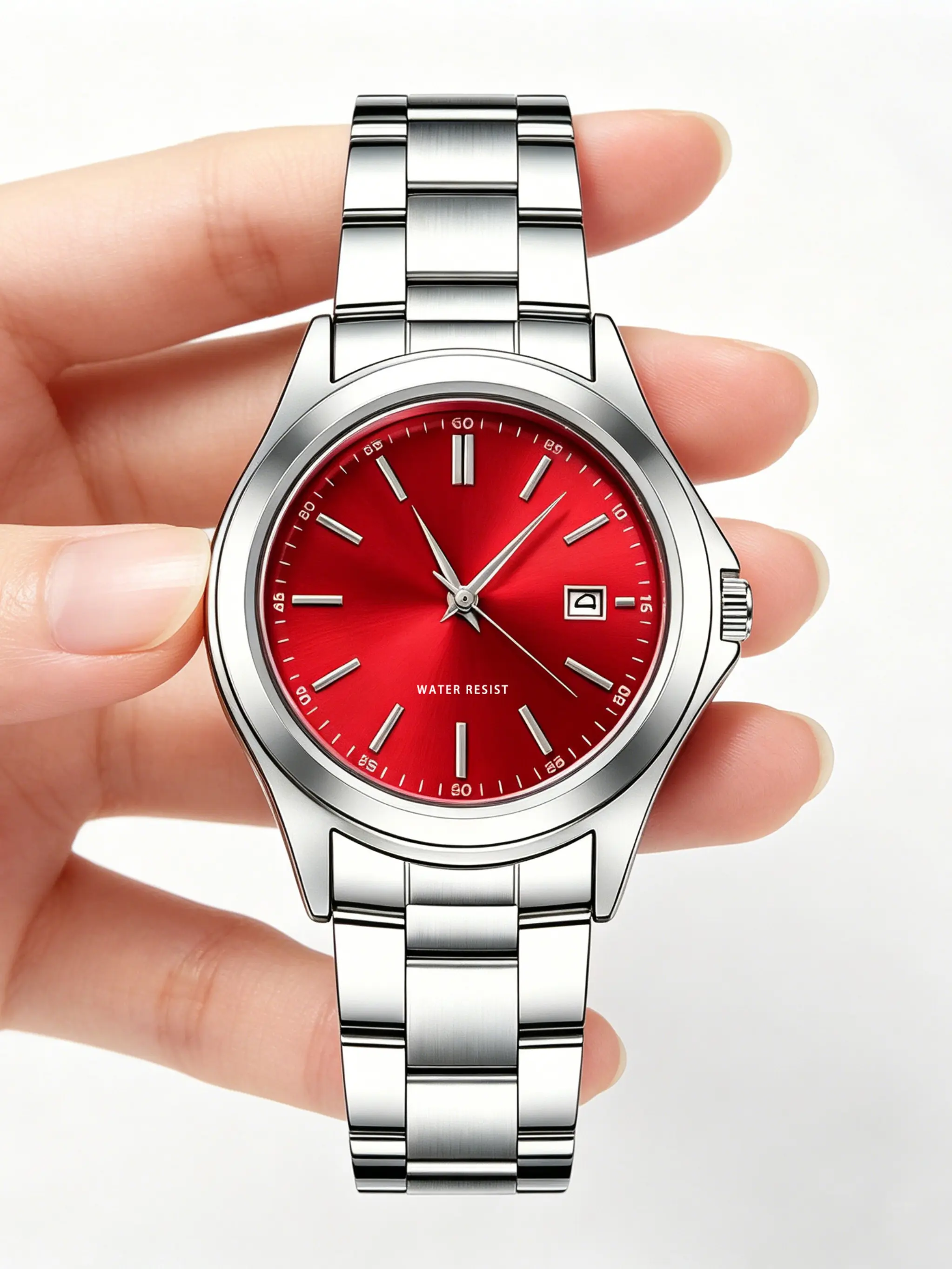 Men's Luxury Hip-Hop Style Analog Quartz Watch, Casual Waterproof Calendar Wristwatch, High-End Quartz Movement, Stainless Steel Band, Perfect for Daily Wear or Gift