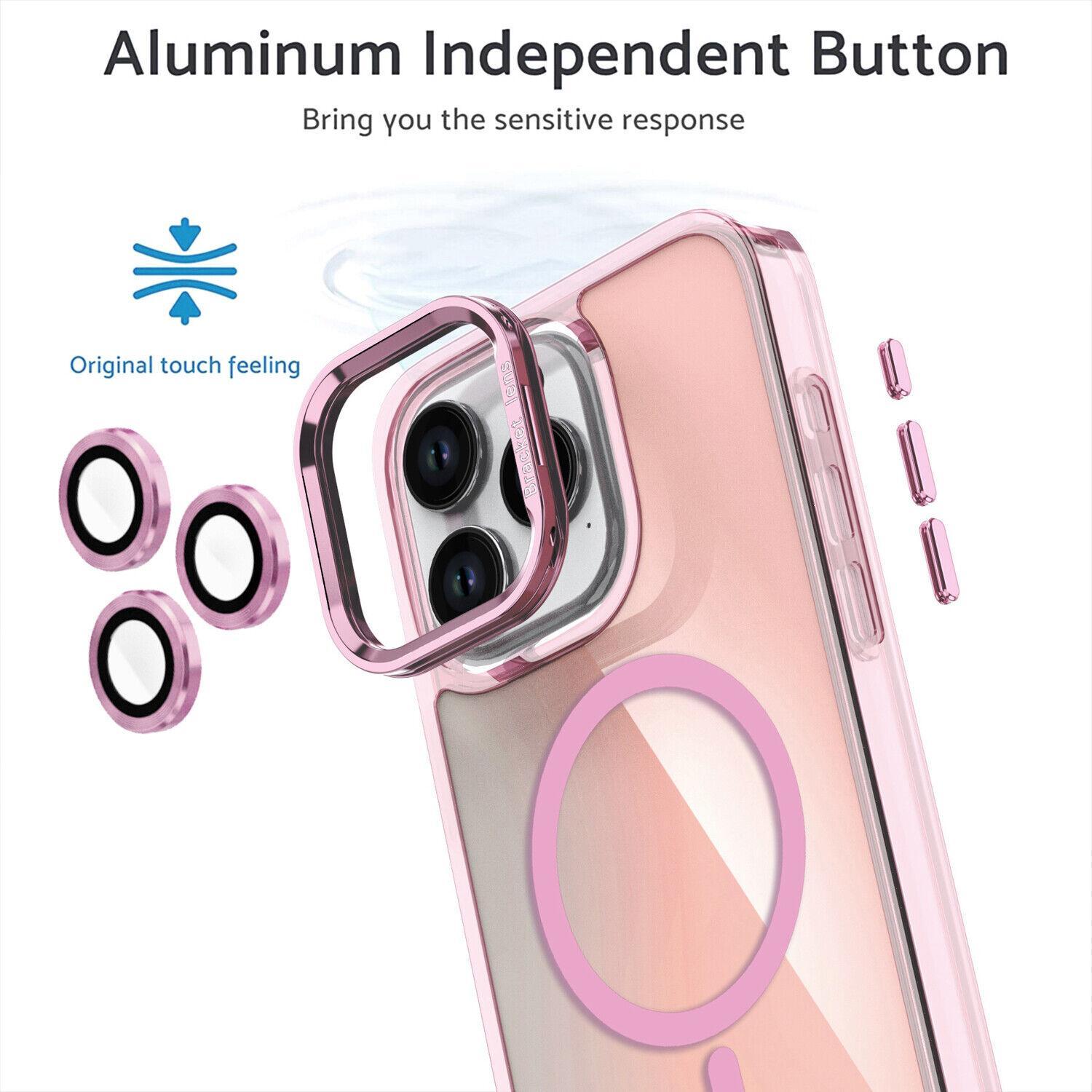 Oceantree For iPhone 17 16 15 14 13 Pro Max Gradient Laser Case Magnetic Camera Stand Cover Translucent Matte Case  Mag Safe with Camera Lens Glass Protective Cover Aluminium Protection Shockproof Wireless Colorful Protector #MothersDayGift#SummerVibes
