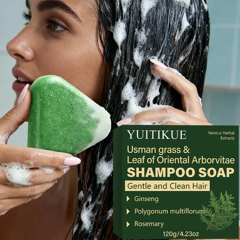 Yuitikue Herbal Shampoo Bar 120g, Hair Repair & Volumizing, Anti-Dandruff, Revitalizes Dry & Frizzy Hair, Natural Ingredients