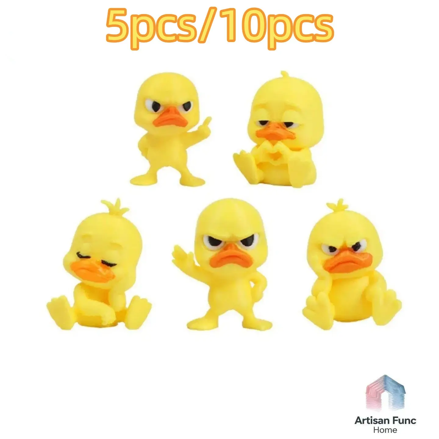 5pcs/10pcs 3D Printed Angry Duck Ornaments, Decor Figurine Ornaments, Unique Home Decor, Perfect Gift Idea, Durable and Fashionable Design, Cute Animal Theme