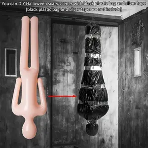 Halloween Inflatable Mannequin 2-Piece Set - 1 Inflatable Mannequin + 1 random color Air Pump, Realistic PVC Zombie Prop for Haunted House & Yard Decor - Indoor & Outdoor Spooky Atmosphere Decoration, Christmas Universal DIY Decorative Prop