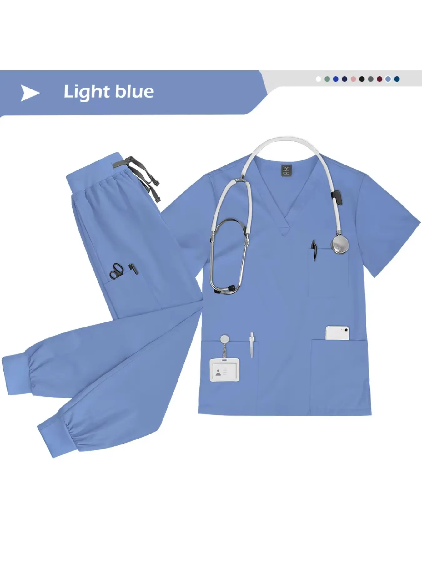 Two Piece Set Suitable for Both Men and Women Suitable for Wiping Beauty Skincare SPA Workwear Spa Uniforms Pet Stores Veterinary Nurses Scrubbing and Brushing Uniforms Basic