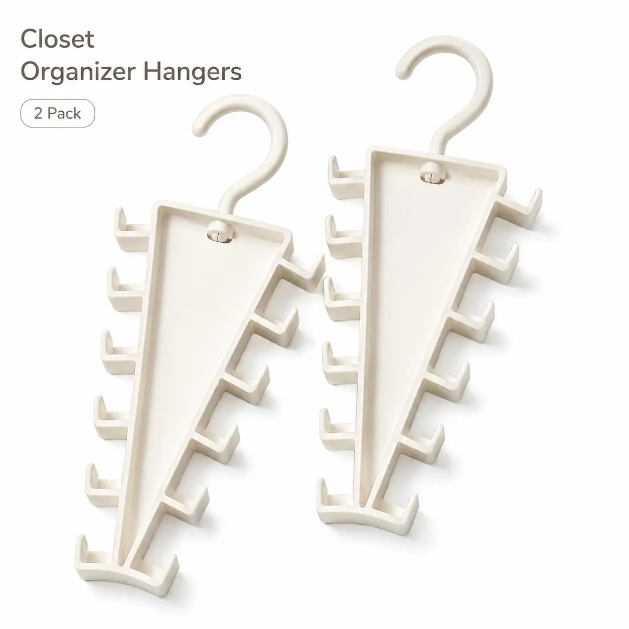 V Shaped Double-Sided Closet Organizer Hanger, 360° Rotatable Space Saving Clothes Hanger Organizer, Multi-Layer Vertical Storage Rack with 12 Hooks for Shirts, Jackets, Pants