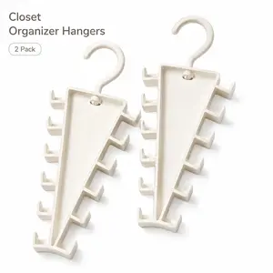 V Shaped Double-Sided Closet Organizer Hanger, 360° Rotatable Space Saving Clothes Hanger Organizer, Multi-Layer Vertical Storage Rack with 12 Hooks for Shirts, Jackets, Pants