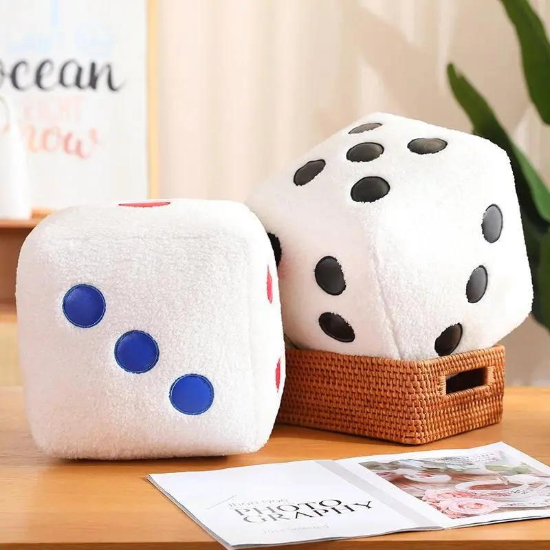 Creative Funny Dice Soft  Plush Pillow 3D Square Cubic Cube Pillow 8cm Dice Pendant Stuffed Soft Sofa Back Cushion Home Decor
