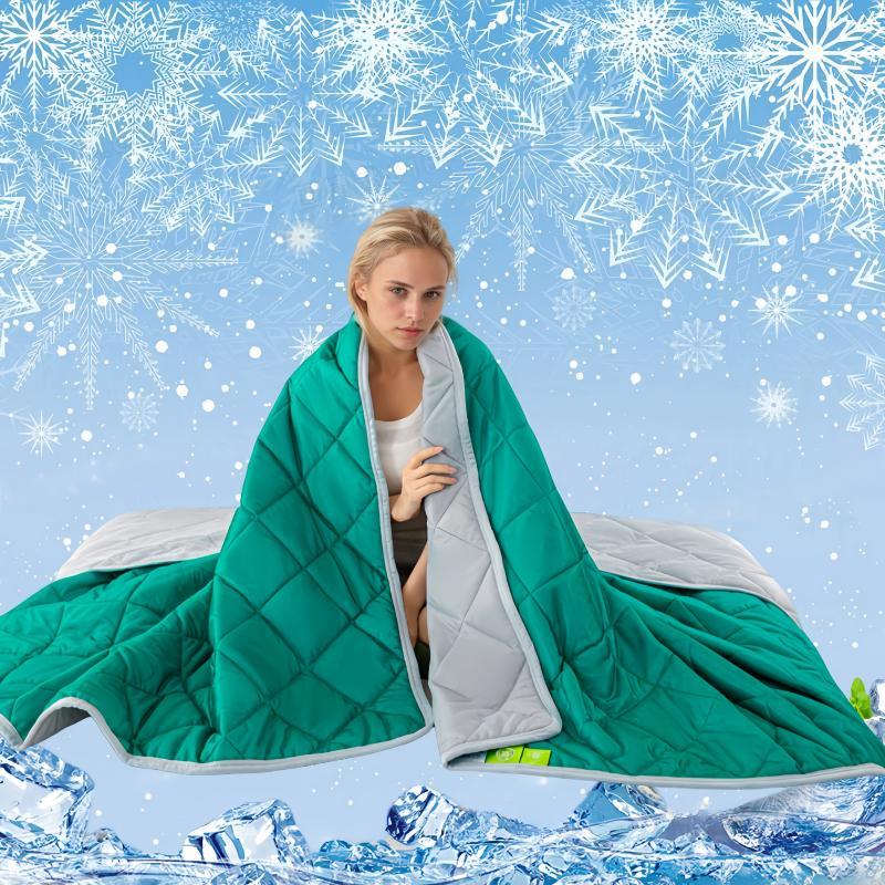 Solid Color Double Sided Cooling Blanket, 1 Count Soft Breathable Lightweight Blanket, Air Conditioning Blanket for Home Office Travel Dormitory Camping