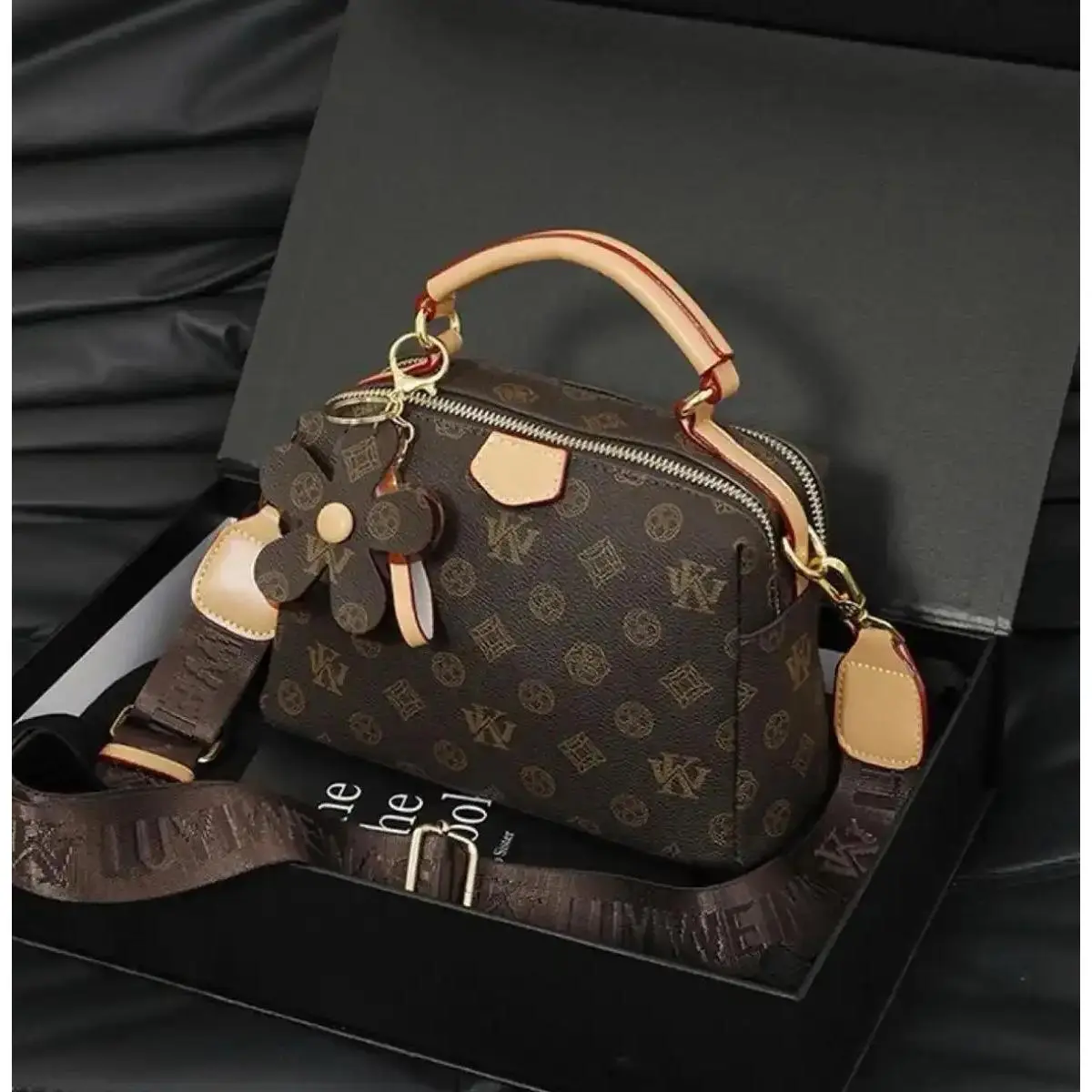 Women Trendy Retro Print Small Top Handle Bag, Lightweight Satchel Purse for Shopping Dating Travel J