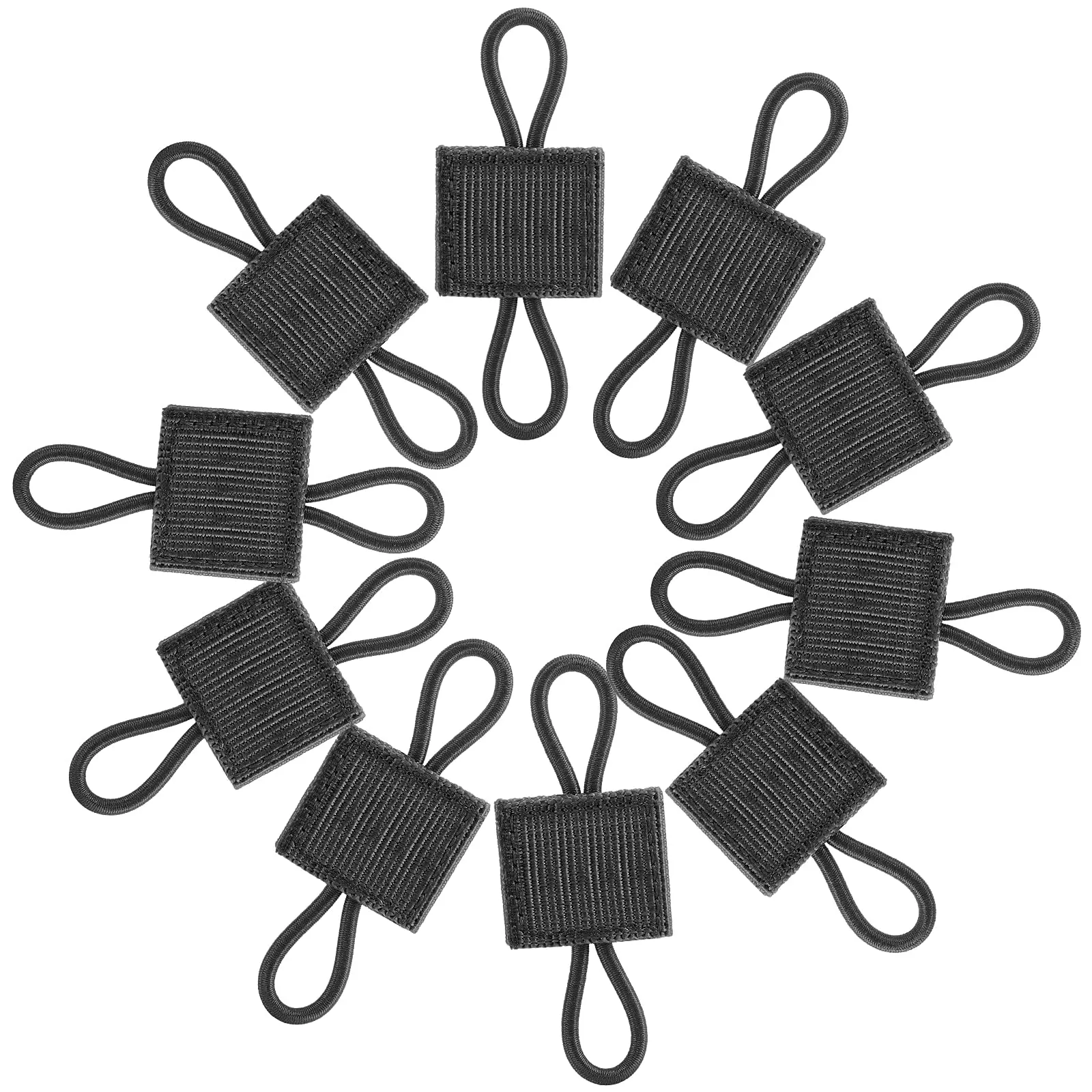 10-Pack Lightweight 1" MOLLE System Web Dominators, 3g Each PTT Retainer Clips with Elastic Cords, Hydration Tube & Wire Management Tactical Accessories for Snowmobiling Winter Sports, 10 Ptt Retainer Clips