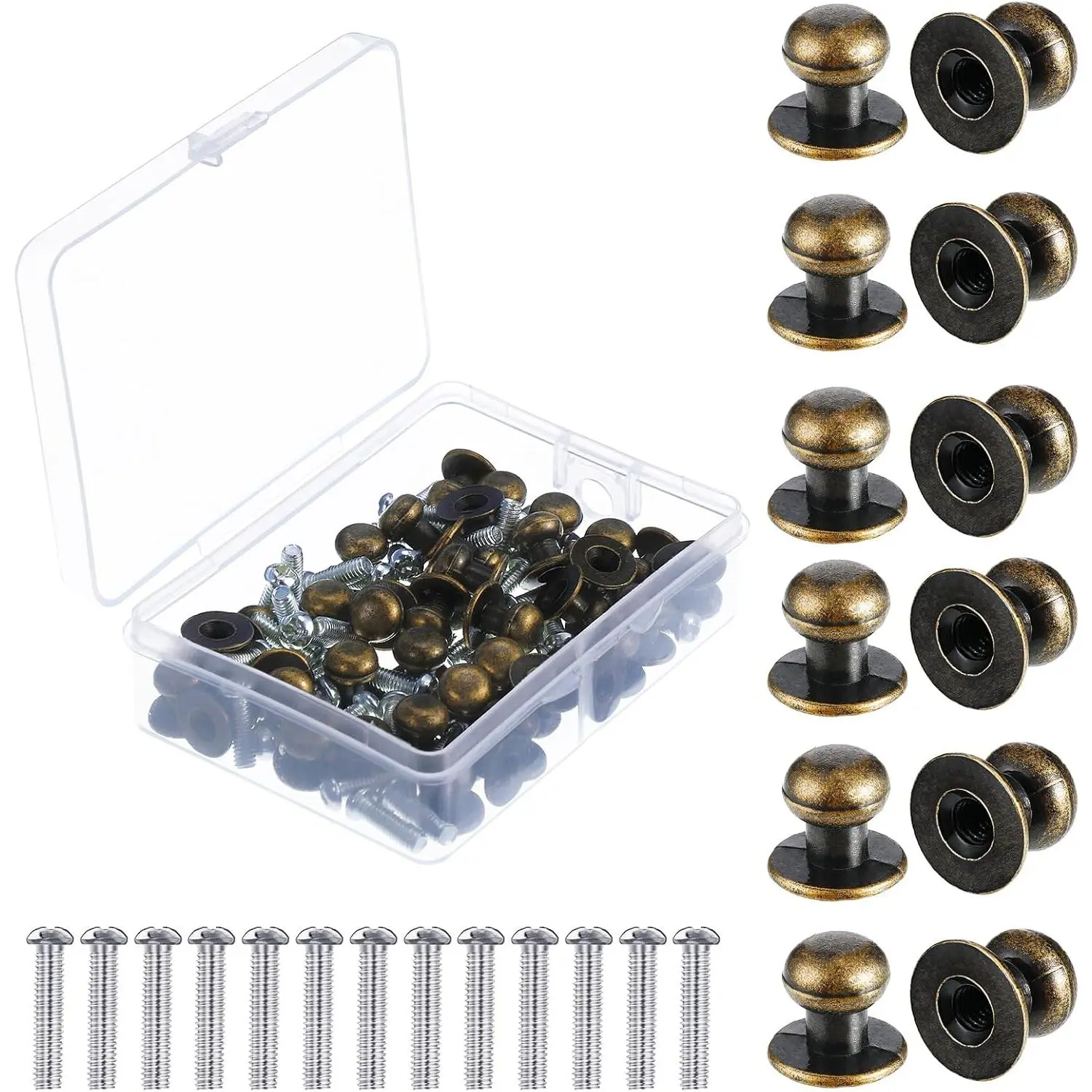 36 count Mini Cabinet Knobs Small Round 0. x 0.43 Inch,Bronze