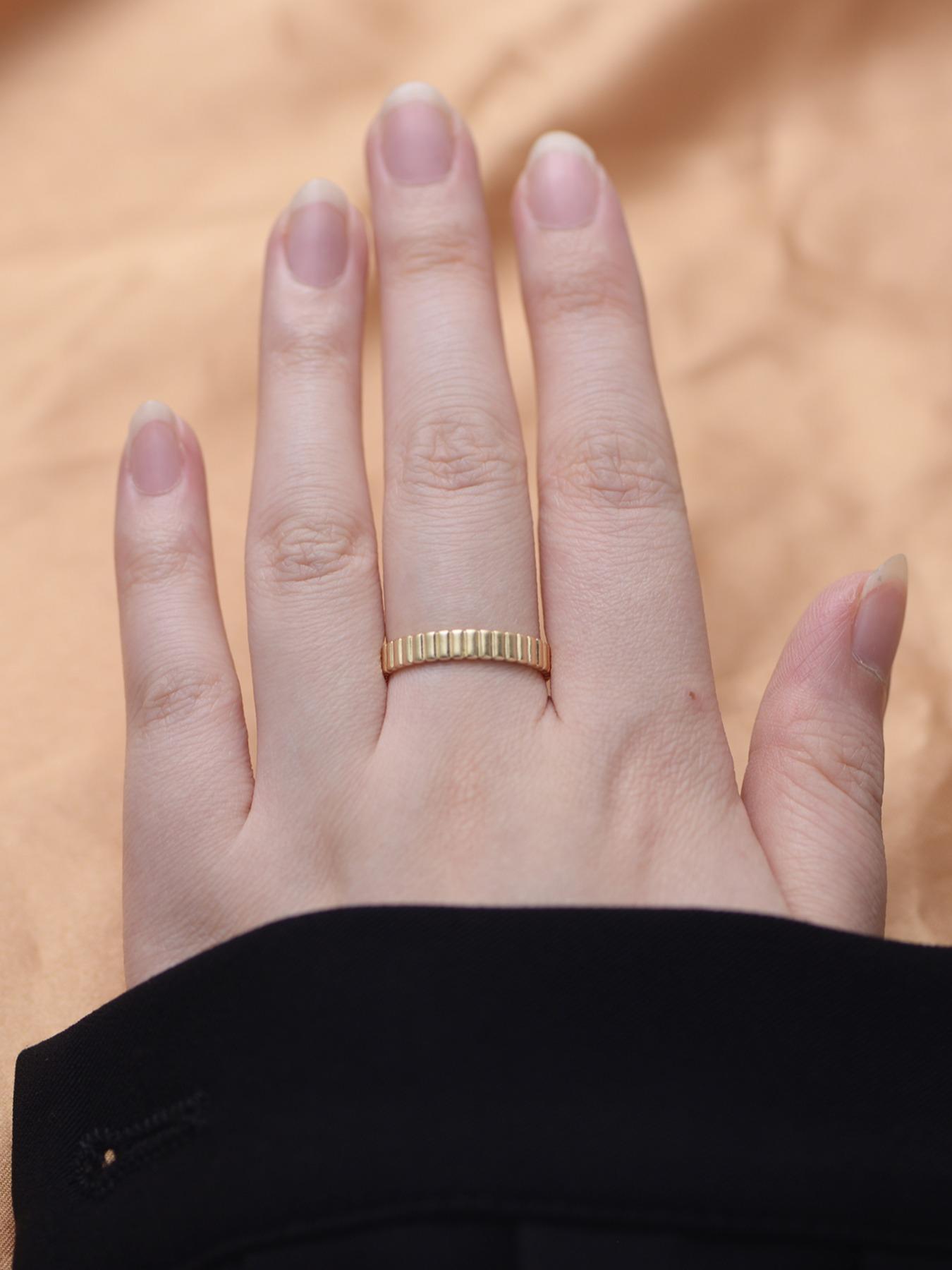 S925 Sterling Silver Simple Gear Design Ring, Fashion Accessories for Women & Girls, Trendy All-match & Exquisite Jewelry for Birthday Gift