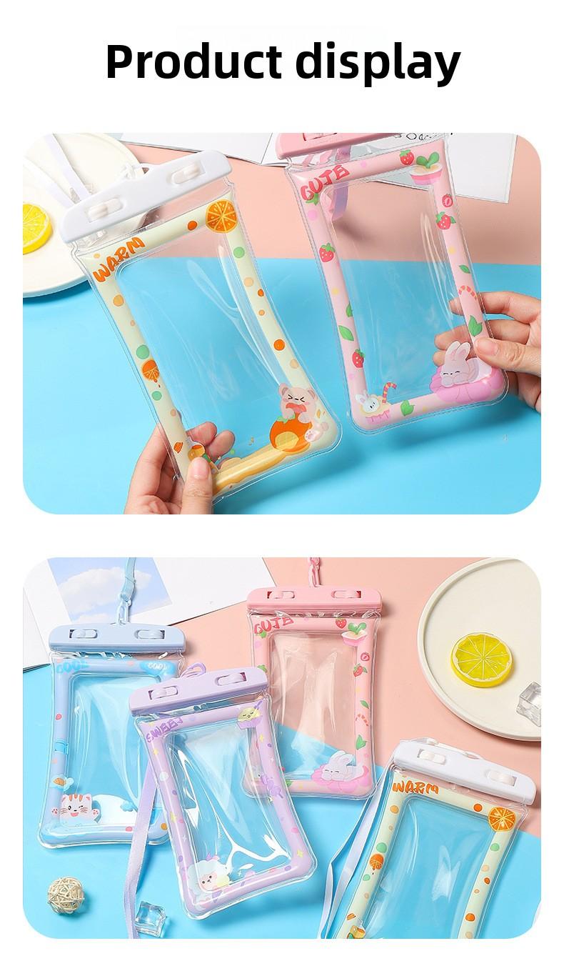 Waterproof mobile phone bag, transparent waterproof mobile phone case lanyard, better buoyancy on the inflatable edge, suitable for swimming, cruises, diving, kayaking, hot springs, SPA mobile phone bags