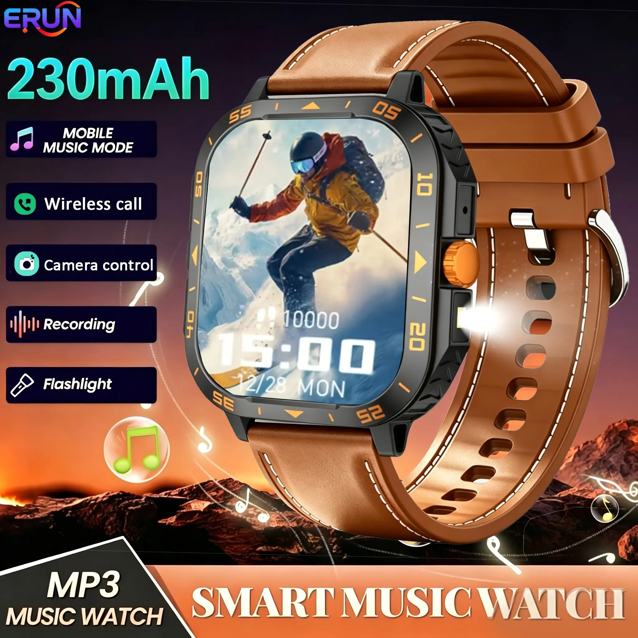 Men's Smartwatch, USB Charging, Tft Screen, Compatible with iPhone and Android, Modern Style, LED Light, Perfect Gift for Holidays