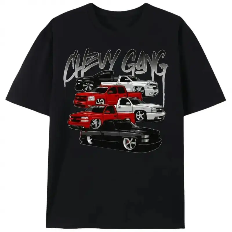 MONO LABEL Gang Graphic T Shirt Chevy Silverado Men'S  Tee Old School Chevy Tee Truck Shirt Classic Chevy Truck Casual Menswear 4X6GFV Gift For Him BK-13 Printing Graphic Tee