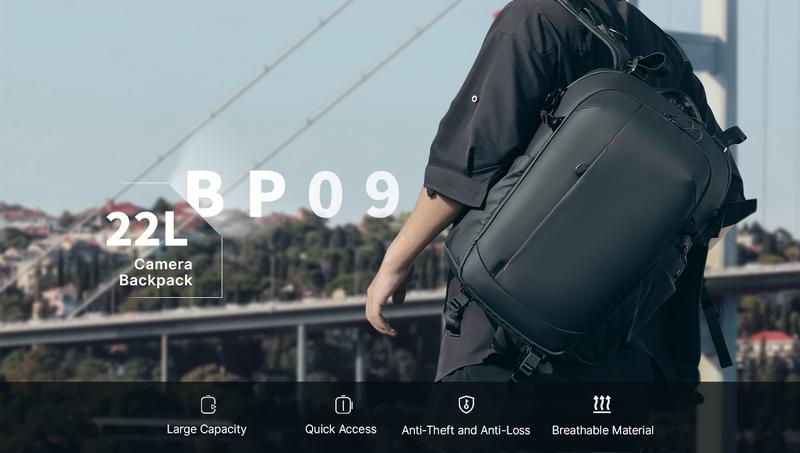 Ulanzi BP09 Camera Backpack 22L Large Capacity Waterproof Digital SLR Camera Photography Travel Bag Tripod Holder Outdoor Video