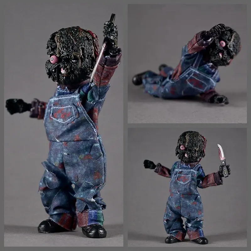 Chucky Horror Figure, Burnt Cloth Version, Collectible Handmade Model, Chucky Character Statue, Perfect Gift for Fans, Collectible Figures