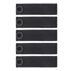 5 count Elastic  Extenders for Pants, Adjustable Waistband Button Extenders for  Men Women (Black)