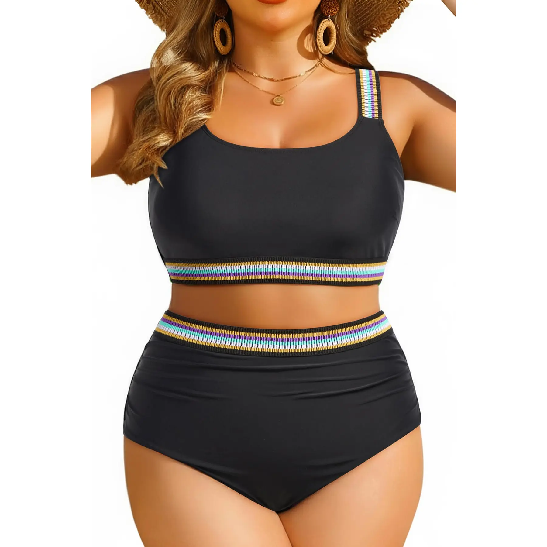 Daci Women Two Piece Plus Size Bikini - High Waisted Swimsuits Tummy Control Bathing Suits Swimwear 2026
