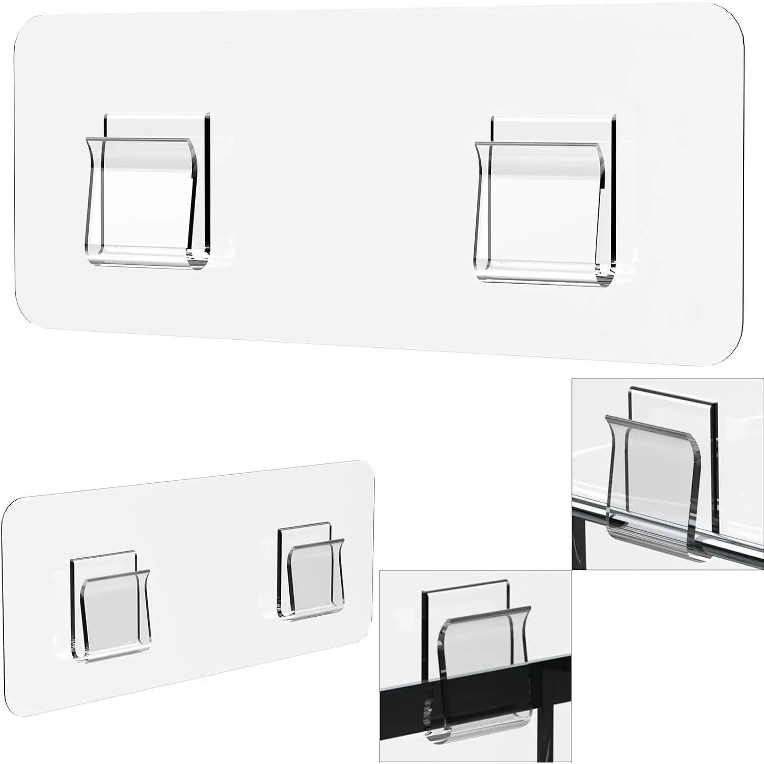 Shower  Adhesive , Soap Holder, Sponge Holder and Kitchen Sink Rack (Transparent - 2 Packs)