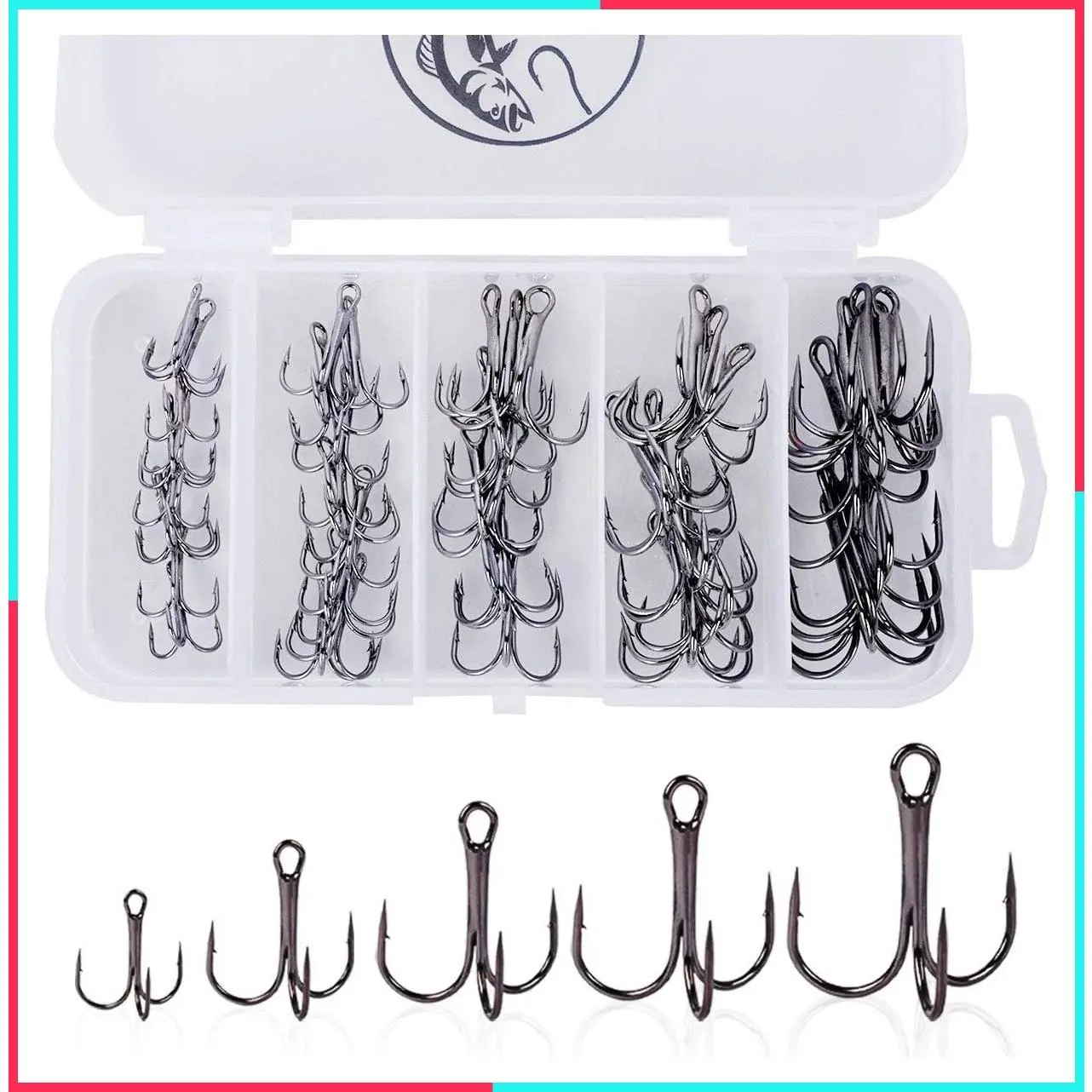 Treble Fishing Hooks for Trout, Saltwater and Freshwater Fishing