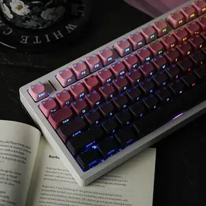 Blackberry 5.0 Keycaps, 116 Keys, Moa Height, Blue, Heat Transfer, Dual Color Injection, Transparent Side, Mechanical Keyboard, Office Use