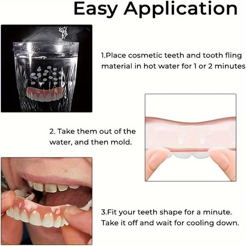 Realistic Upper & Lower Dentures - Natural-Looking Teeth Replacement with Pink gums, Comfortable Denture for chewing, Easy-to-Clean Dental Prosthesis for Toothless Adults - Ideal Birthday or Independence Day Gift, Flexible Material........101