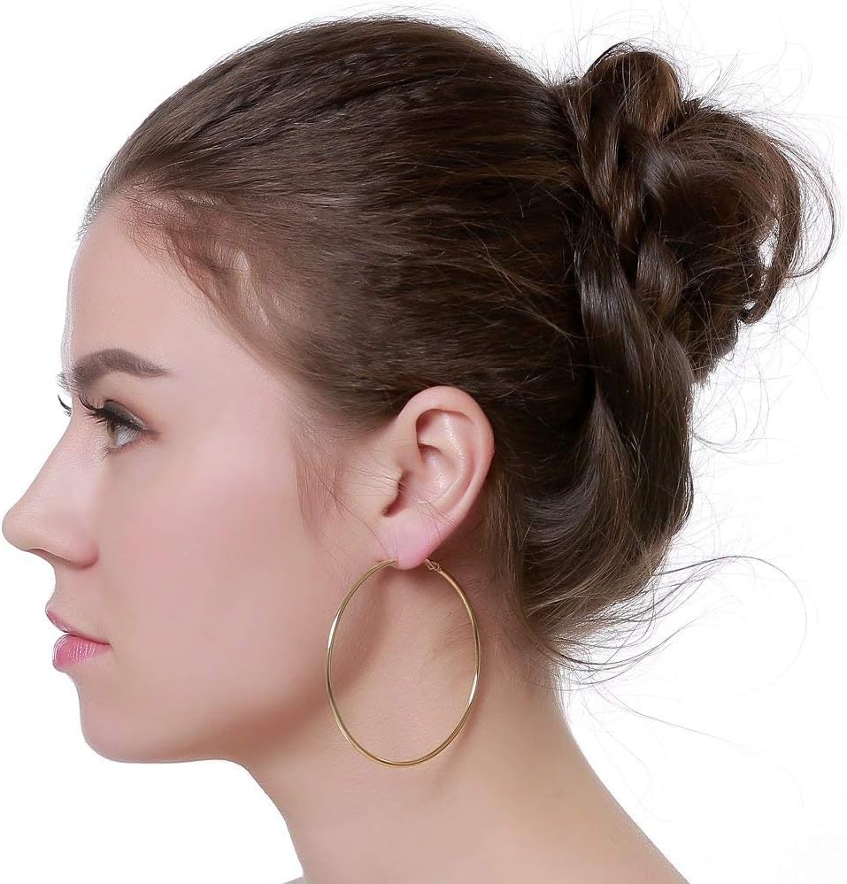 Dainty 70mm Big Large Hoop Earrings for Women Fashion Round Circle Huggie Hoops 3 Inch Fashion Minimalist Hooped for Bff Birthday Her Dainty 70mm Big Large Hoop Earrings for Women Fashion Round Circle Huggie Hoops 3 Inch Fashion Minimalist Hooped for Bff Birthday Her